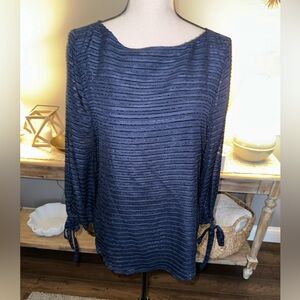 Banana Republic - navy long sleeve blouse size M